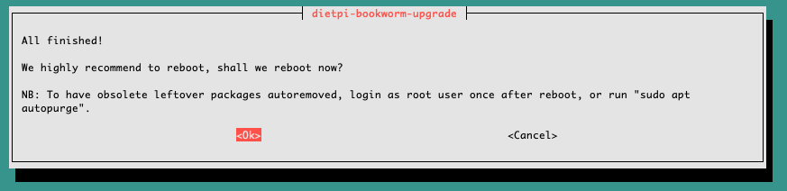 DietPi Bookworm upgrade completed