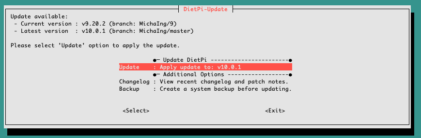 DietPi upgrade to v10.0.1